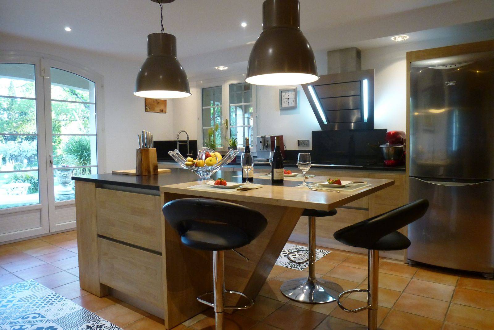 ilot central en bois sur mesure