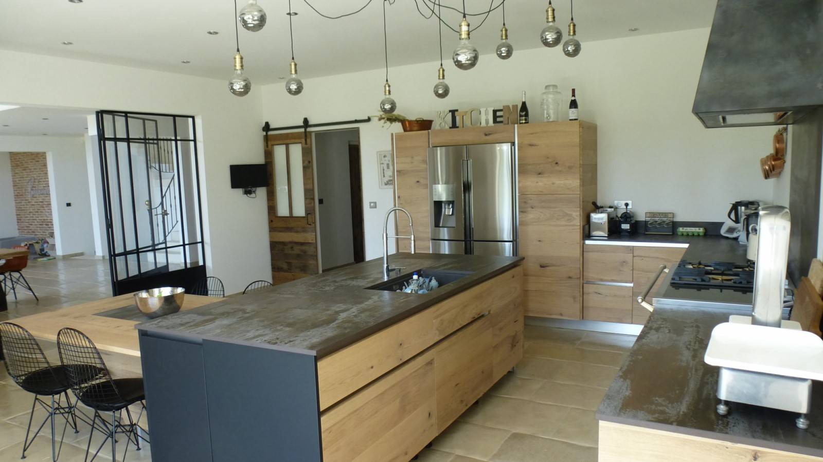 cuisine contemporaine avec ilôt central