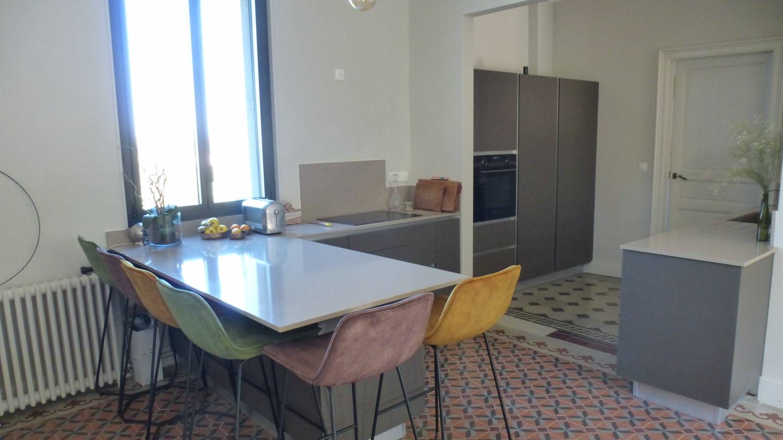 cuisine moderne en mélamine couleur