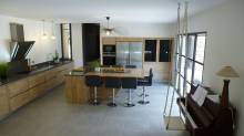 cuisine en hevea avec silestone