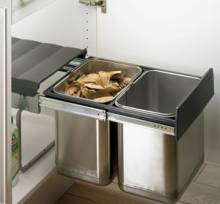 poubelle inox coulissante